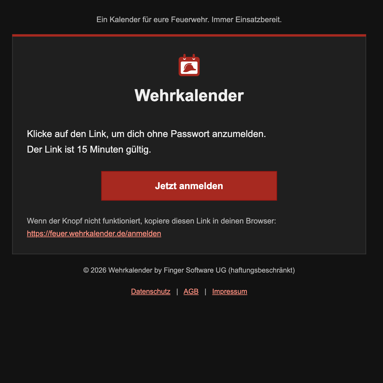 E-Mail mit persönlichem Login-Link auf dem iPhone